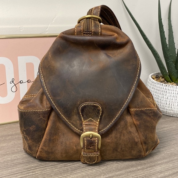 Lloyd baker black leather backpack Clearance